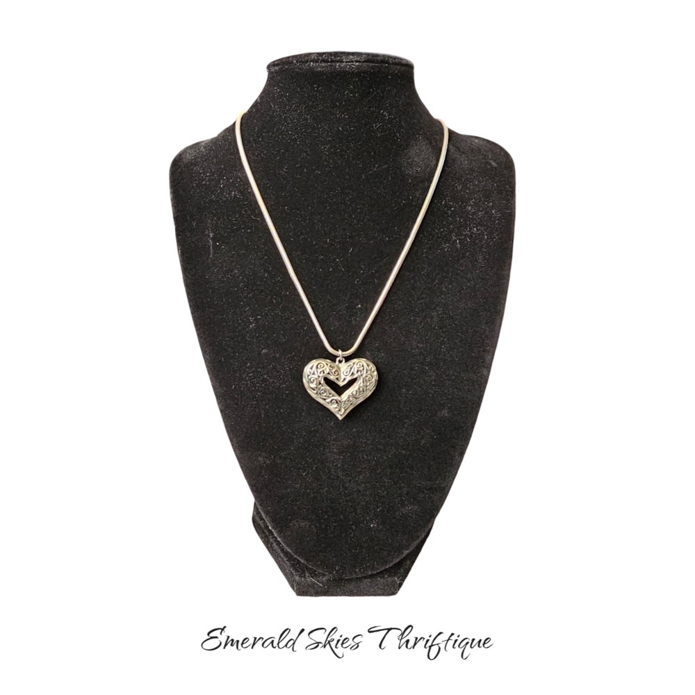 Sterling silver necklace with heart pendant